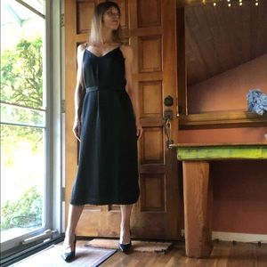 ASOS Black Midi Dress With Belt Sz 38 EU/ 6